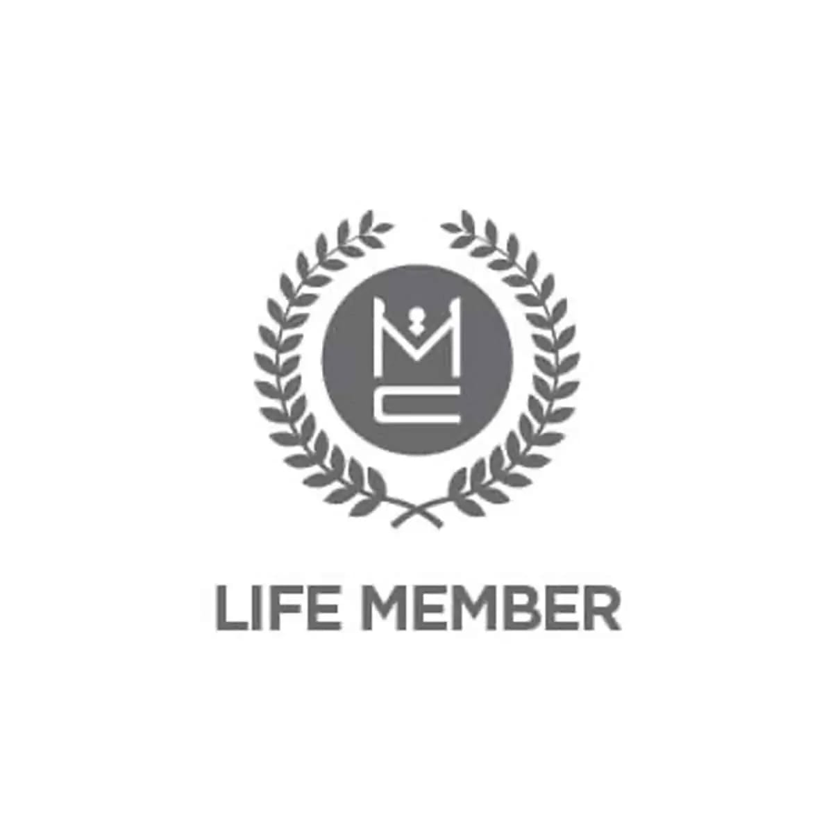 A life member logo with the crown and wreath.